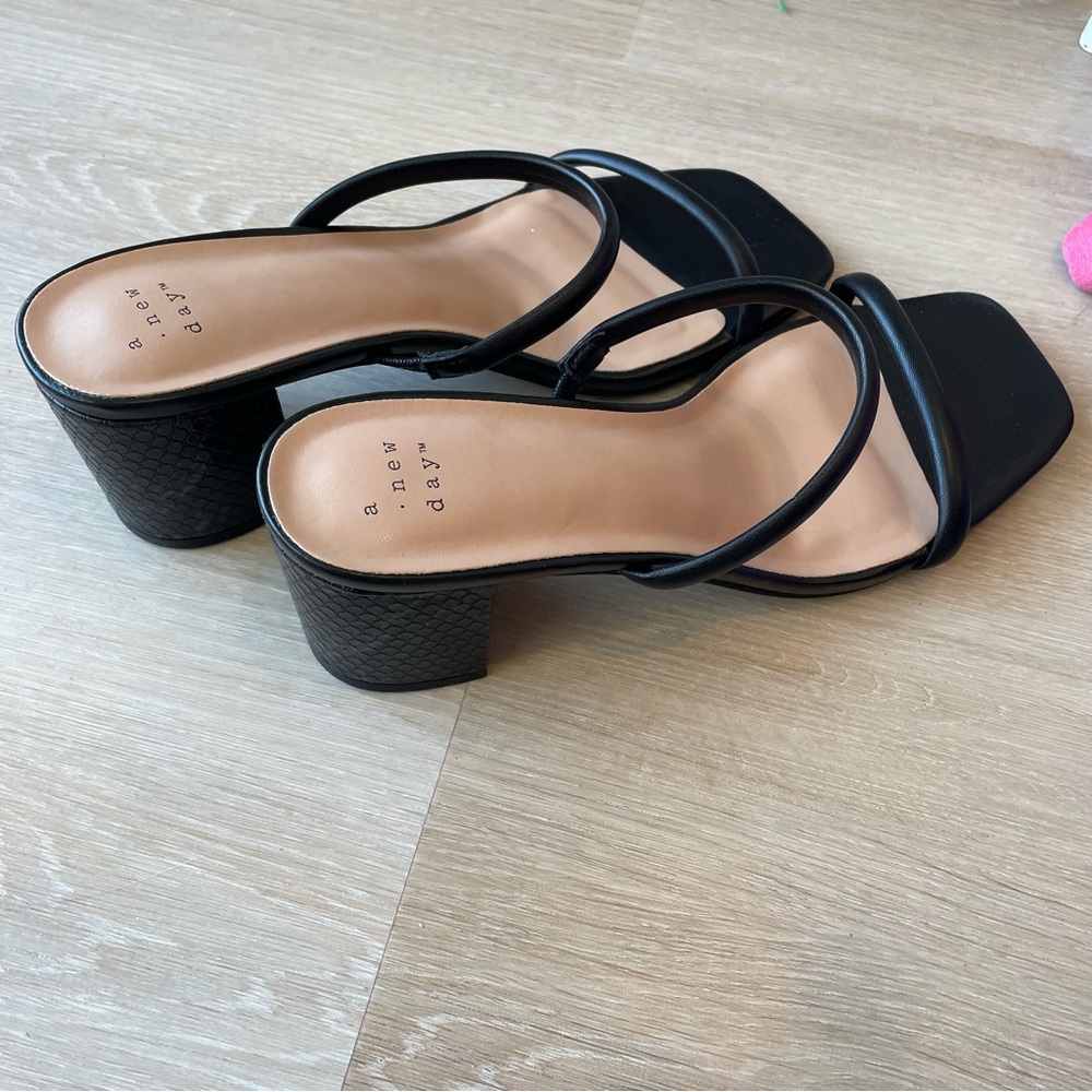 Black Strappy Heeled Sandals